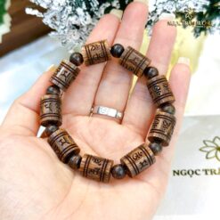 Vòng trầm hương Trúc 12li khắc CNC - Vuông