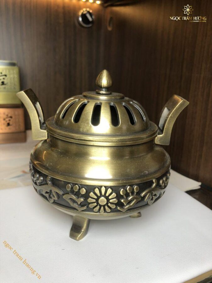 Lư đốt trầm bằng đồng cao cấp