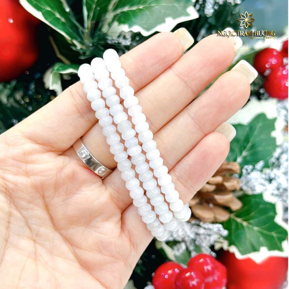 Chuỗi bạch Ngọc bánh xe 6 li tự nhiên