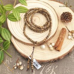 Vòng trầm hương Indo vằn 216 hạt tự nhiên
