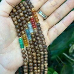 Vòng trầm hương tốc 6li 108 hạt mix đá quý phong thủy