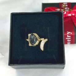 Nhẫn hồ ly thạch anh tóc đen