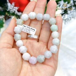 Vòng tay Ngọc Jadeit hoa sen tự nhiên