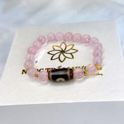 Vòng trầm hương từ thiên nhiên - Ngọc Trầm Hương Vòng tay đá thạch anh hồng (2)