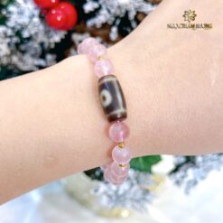 Vòng tay đá thạch anh hồng