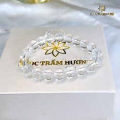Vòng tay thạch anh trắng tuyết 10 li tự nhiên