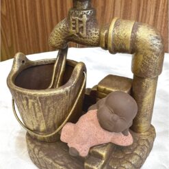 Thác khói trầm hương hình chú tiểu bằng gốm tự nhiên (2)