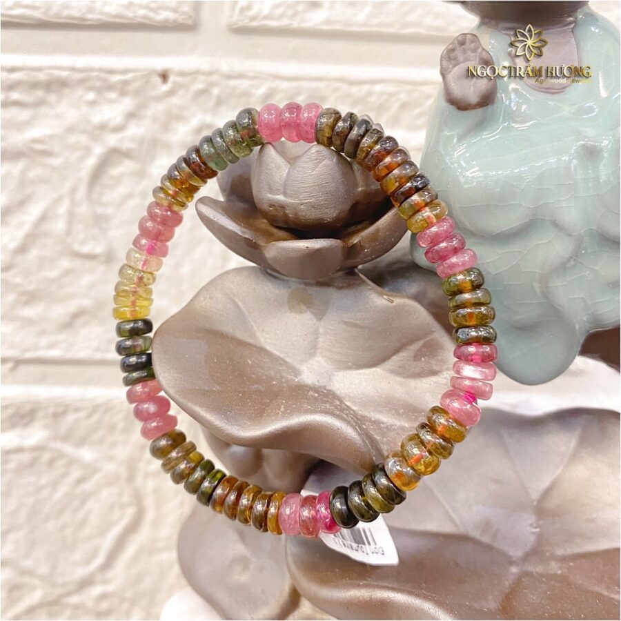 Vòng tay đá Tourmaline 5 li dẹt