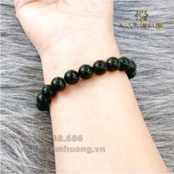 Vòng trầm hương từ thiên nhiên - Ngọc Trầm Hương Vòng tay ngọc sơn thủy 8 li tự nhiên